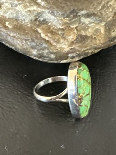 Navajo Green Mojave Turquoise Ring | Sterling Silver | Sz 6 | Authentic Native American Handmade | 15599