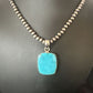 Blue Kingman Turquoise Pendant | Navajo Pearls | Sterling Silver Necklace 20" | 16697