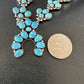 Rare Sleeping Beauty Kingman Turquoise Squash Blossom Necklace | Sterling Silver | 16269