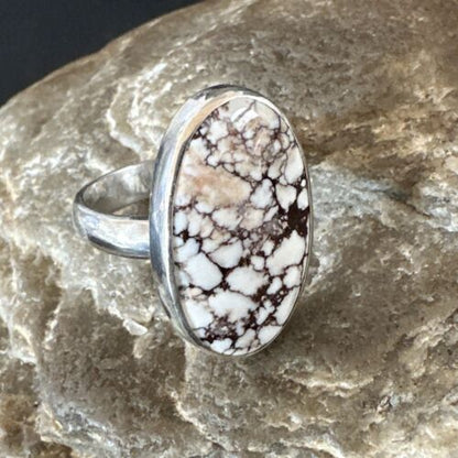 Men's and Women's Wild Horse Turquoise Ring | Navajo Sterling Silver | Sz 7 | 17278
