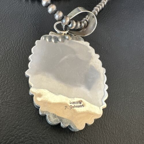 Navajo Pearls Pink Conch Necklace with Multi-Stone Cluster Pendant | Authentic Native American Handmade | 16062