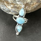 Navajo Women's Cluster Blue Larimar Multi-Stone Ring | Authentic Native American Sterling Silver | Sz 7 | 16162