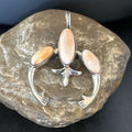 Navajo Pink Conch Necklace with Naja Pendant | Sterling Silver | Authentic Native American Handmade | 15149