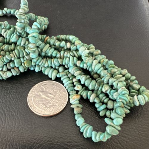 Navajo Green Turquoise Nugget Necklace | 5 Strand | Sterling Silver | Authentic Native American Handmade | 16321