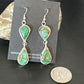 Navajo Green Royston Turquoise Dangle Earrings | Sterling Silver | Authentic Native American Handmade | 16493