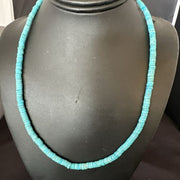 Robin's Egg Blue Turquoise Heishi Bead Necklace | 20" | Sterling Silver | 17374