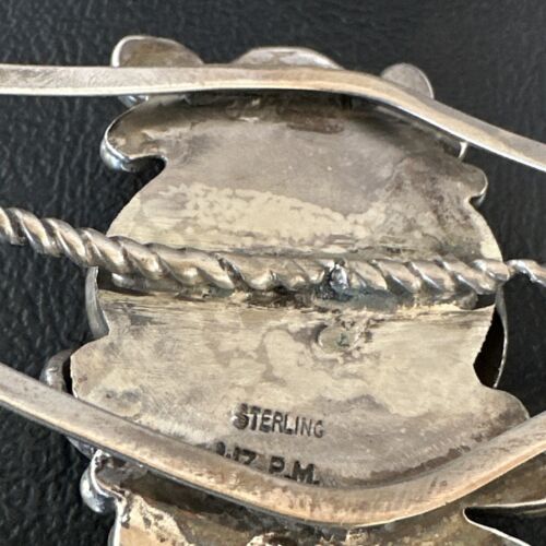 Navajo Royston Turquoise Spiny Cuff Bracelet | Sterling Silver Tufa Cast | Authentic Native American Handmade | 16776