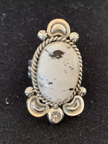 Southwestern Men's White Buffalo Turquoise Ring | Sterling Silver | Sz 10 | 433