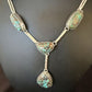 Navajo Blue Spiderweb Turquoise Lariat Necklace | Sterling Silver Pendant | 18" | 14959