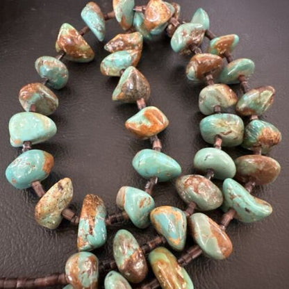 Navajo Royston Turquoise Shell Heishi Bead Necklace | Sterling Silver | 30" | 16955