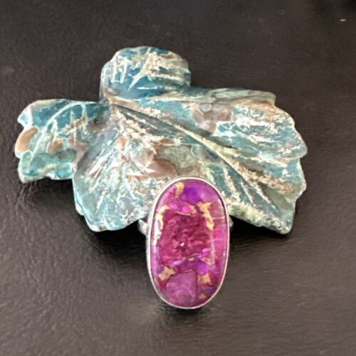 Southwestern Navajo Purple Mojave Turquoise Ring | Sterling Silver | Sz 7 | 15780