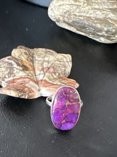 Southwestern Navajo Purple Mojave Turquoise Ring | Sterling Silver | Sz 10 | 15607