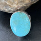Men's Navajo Blue Kingman Turquoise Ring | Sterling Silver Oval | Sz 10 | 14885