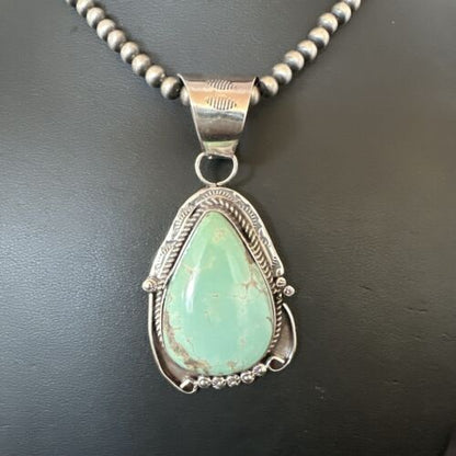 Women's Royston Turquoise Pendant Necklace | Navajo Pearls | Sterling Silver | 17061