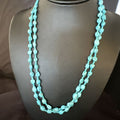Navajo Blue Nugget Turquoise Necklace | 2 Strand | Sterling Silver | 20" | Authentic Native American Handmade | 15342