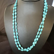 Navajo Blue Nugget Turquoise Necklace | 2 Strand | Sterling Silver | 20" | Authentic Native American Handmade | 15342
