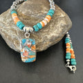 Navajo Spiny Turquoise Pendant Necklace | Sterling Silver | 22" | Authentic Native American Handmade | 17432