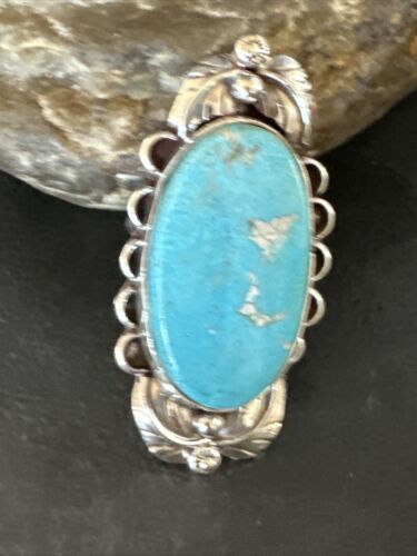 Men's Blue Kingman Turquoise Ring | Navajo Sterling Silver | Sz 9.5 | Authentic Native American Handmade | 15518