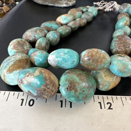 XXL Men's Chunky Spiderweb Turquoise Necklace | Navajo Sterling Silver | 21" | 16239