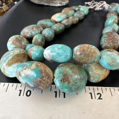 XXL Men's Chunky Spiderweb Turquoise Necklace | Navajo Sterling Silver | 21" | 16239