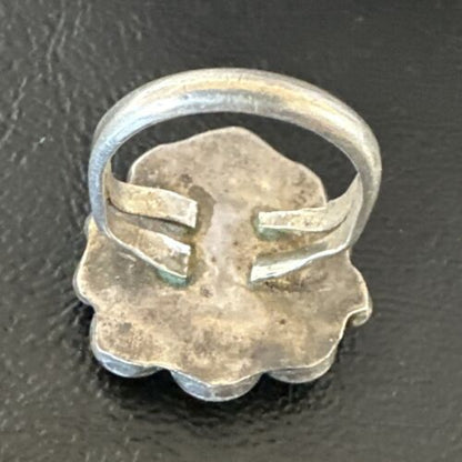 Navajo Blue Kingman Turquoise Ring | Sterling Silver | Sz 7.5 | Authentic Native American Handmade | 15894