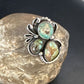 Navajo Green Turquoise Cluster Ring | Authentic Native American Sterling Silver | Multi-Stone | Sz 9 | 14841