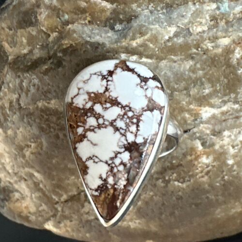 Men's & Women's Wild Horse Turquoise Ring | Navajo Sterling Silver | Sz 7 | Authentic Native American Handmade | 17364