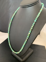 Navajo Royston Green Turquoise Necklace | Sterling Silver | Authentic Native American Handmade | 24" | 02212
