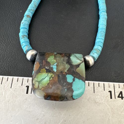 Navajo SpiderWeb Turquoise Heishi Pearls Necklace | Sterling Silver | 20" | 17033