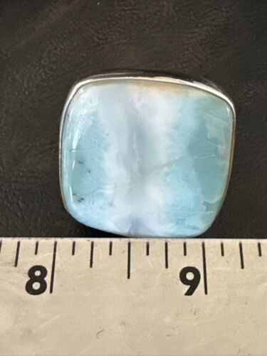 Navajo Blue Larimar Ring | Sterling Silver | Sz 9.5 | Authentic Native American Handmade | 17587