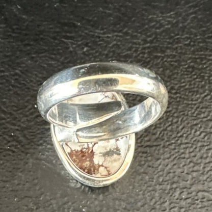 Men's & Women's Wild Horse Turquoise Ring | Navajo Sterling Silver | Sz 7 | Authentic Native American Handmade | 17279