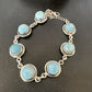 Navajo Blue Larimar Link Bracelet | Sterling Silver | 8" | Authentic Native American Handmade | 16077