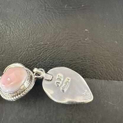 Navajo Pink Conch Shell Dangle Earrings | Sterling Silver | Authentic Native American Handmade | 17215
