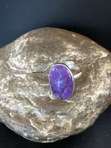 Adjustable Sterling Silver Purple Mojave Turquoise Ring | Sz 10 | 15613