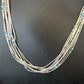 Navajo Blue Turquoise Heishi Necklace | 10 Strand Liquid Sterling Silver | 20" | 15887