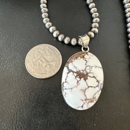 Navajo Wild Horse Necklace Pendant | Sterling Silver | Authentic Native American Handmade | 15724