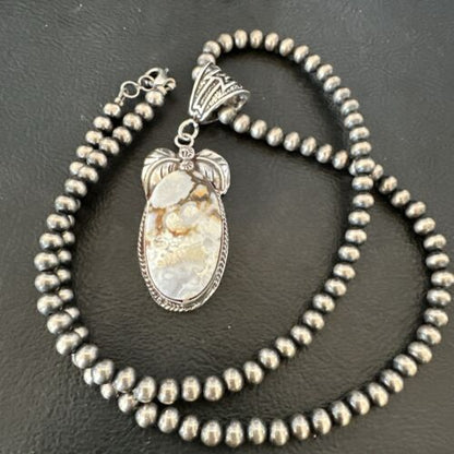 Navajo Wild Horse Necklace Pendant | Sterling Silver | Authentic Native American Handmade | 16942