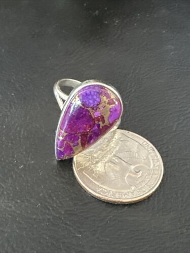 Southwestern Navajo Purple Mojave Turquoise Ring | Sterling Silver | Sz 10 | 15610