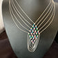 Crisscross Multi-Color Heishi Necklace | 5 Strand Liquid Sterling Silver | 22" | 15883