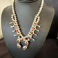 Navajo Red Coral Shadowbox Squash Blossom Necklace | Sterling Silver | 17" | Authentic Native American Handmade | 16114
