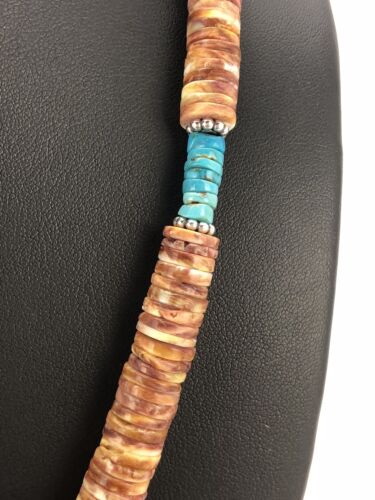 Navajo Purple Spiny Oyster Turquoise Necklace Pendant | Sterling Silver | Native American Handmade | 3066