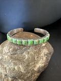 Navajo Green Mojave Turquoise Cuff Bracelet | Sterling Silver | Authentic Native American Handmade | 16900