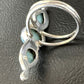 Navajo Women's Cluster Blue Larimar Multi-Stone Ring | Authentic Native American Sterling Silver | Sz 8.5 | 16164