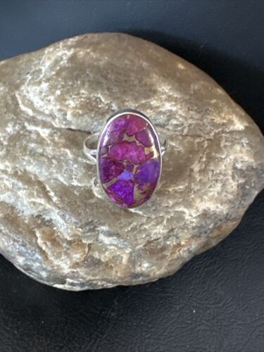 Southwestern Navajo Purple Mojave Turquoise Ring | Sterling Silver | Sz 10 | 15606