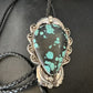 Men's Blue Spiderweb Turquoise Bolo Tie | Navajo Sterling Silver | Authentic Native American Handmade | 15008