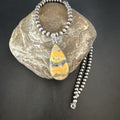 Navajo BumbleBee Jasper Pendant Necklace | Sterling Silver Pearls | Authentic Native American Handmade | 16843