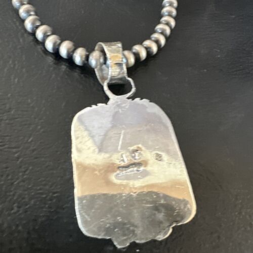 Navajo Red Spiny Oyster Pendant Necklace | Sterling Silver | Authentic Native American Handmade | 16147