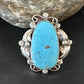 Men's Blue Kingman Turquoise Ring | Navajo Sterling Silver | Sz 10 | Authentic Native American Handmade | 15519