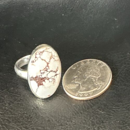 Men's and Women's Wild Horse Turquoise Ring | Navajo Sterling Silver | Sz 8 | Authentic Native American Handmade | 17280
