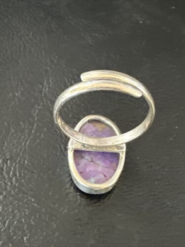 Adjustable Sterling Silver Purple Mojave Turquoise Ring | Sz 10 | 15613